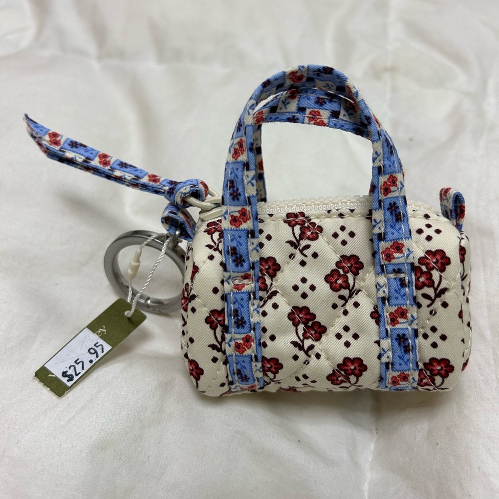 Vera Bradley Cream and Red Floral coin purse